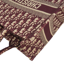Load image into Gallery viewer, CHRISTIAN DIOR Book Medium Oblique Embroidery Tote Bag Burgundy