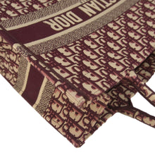 Load image into Gallery viewer, CHRISTIAN DIOR Book Medium Oblique Embroidery Tote Bag Burgundy