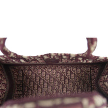 Load image into Gallery viewer, CHRISTIAN DIOR Book Medium Oblique Embroidery Tote Bag Burgundy