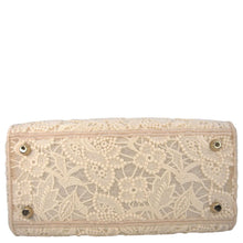 Load image into Gallery viewer, CHRISTIAN DIOR Lady dior D-Lite Embroidered Canvas Shoulder Bag White