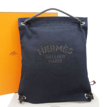 Load image into Gallery viewer, HERMES Aline Grooming Swift Canvas Backpack Bag Navy Blue