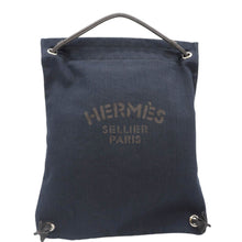 Load image into Gallery viewer, HERMES Aline Grooming Swift Canvas Backpack Bag Navy Blue