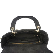 Load image into Gallery viewer, CHRISTIAN DIOR Lady dior D-Lite Embroidered Canvas Shoulder Bag Black