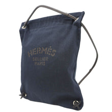 Load image into Gallery viewer, HERMES Aline Grooming Swift Canvas Backpack Bag Navy Blue