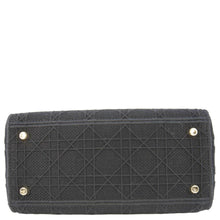 Load image into Gallery viewer, CHRISTIAN DIOR Lady dior D-Lite Embroidered Canvas Shoulder Bag Black