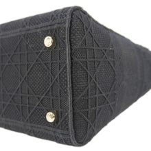 Load image into Gallery viewer, CHRISTIAN DIOR Lady dior D-Lite Embroidered Canvas Shoulder Bag Black