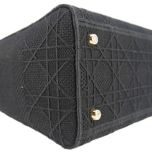 Load image into Gallery viewer, CHRISTIAN DIOR Lady dior D-Lite Embroidered Canvas Shoulder Bag Black