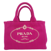 Load image into Gallery viewer, PRADA Canapa Small Logo-Print Canvas Tote Bag Pink