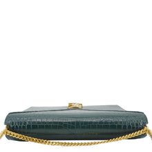 Load image into Gallery viewer, YVES SAINT LAURENT Cassandra Top Handle Embossed Leather Shoulder Bag Green