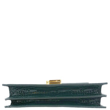 Load image into Gallery viewer, YVES SAINT LAURENT Cassandra Top Handle Embossed Leather Shoulder Bag Green