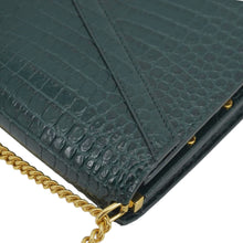 Load image into Gallery viewer, YVES SAINT LAURENT Cassandra Top Handle Embossed Leather Shoulder Bag Green