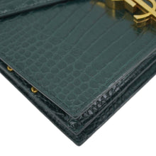 Load image into Gallery viewer, YVES SAINT LAURENT Cassandra Top Handle Embossed Leather Shoulder Bag Green