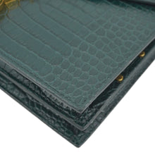 Load image into Gallery viewer, YVES SAINT LAURENT Cassandra Top Handle Embossed Leather Shoulder Bag Green