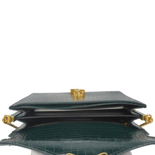 Load image into Gallery viewer, YVES SAINT LAURENT Cassandra Top Handle Embossed Leather Shoulder Bag Green