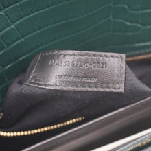 Load image into Gallery viewer, YVES SAINT LAURENT Cassandra Top Handle Embossed Leather Shoulder Bag Green