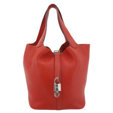 Load image into Gallery viewer, HERMES Picotin Lock 22 MM Taurillon Clemence Leather Hobo Bag Red
