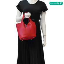 Load image into Gallery viewer, HERMES Picotin Lock 22 MM Taurillon Clemence Leather Hobo Bag Red