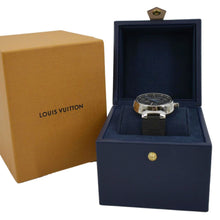 Load image into Gallery viewer, LOUIS VUITTON Icon Tambour Damier Graphite Rubber Strap Watch 41.5mm Black