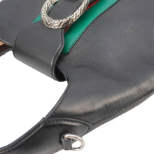 Load image into Gallery viewer, GUCCI Dionysus Medium Web Leather Hobo Shoulder Bag Black 444072