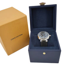 Load image into Gallery viewer, LOUIS VUITTON Icon Tambour Damier Graphite Rubber Strap Watch 41.5mm Black