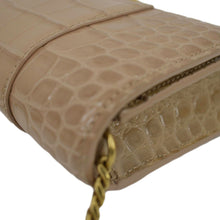 Load image into Gallery viewer, Balenciaga Hourglass Crocodile Embossed Leather Chain Shoulder Bag - Top Left