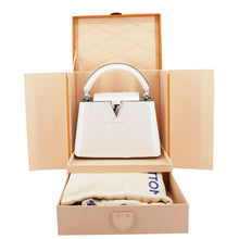 Load image into Gallery viewer, LOUIS VUITTON Capucines Mini Karung Leather Shoulder Bag White