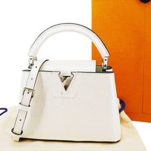 Load image into Gallery viewer, LOUIS VUITTON Capucines Mini Karung Leather Shoulder Bag White