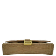 Load image into Gallery viewer, Balenciaga Hourglass Crocodile Embossed Leather Chain Shoulder Bag - Bottom