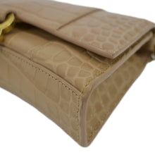 Load image into Gallery viewer, Balenciaga Hourglass Crocodile Embossed Leather Chain Shoulder Bag - Bottom Right