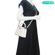 Load image into Gallery viewer, LOUIS VUITTON Capucines Mini Karung Leather Shoulder Bag White