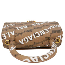 Load image into Gallery viewer, BALENCIAGA Hourglass Logo Print Canvas Top Handle Shoulder Bag Brown