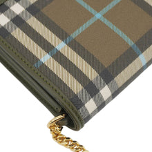 Load image into Gallery viewer, BURBERRY Check Canvas Chain Crossbody Bag Olive Green