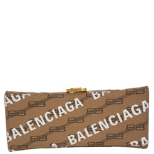 Load image into Gallery viewer, BALENCIAGA Hourglass Logo Print Canvas Top Handle Shoulder Bag Brown