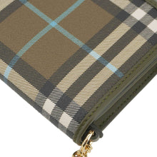 Load image into Gallery viewer, BURBERRY Check Canvas Chain Crossbody Bag Olive Green