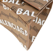 Load image into Gallery viewer, BALENCIAGA Hourglass Logo Print Canvas Top Handle Shoulder Bag Brown