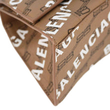 Load image into Gallery viewer, BALENCIAGA Hourglass Logo Print Canvas Top Handle Shoulder Bag Brown