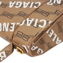 Load image into Gallery viewer, BALENCIAGA Hourglass Logo Print Canvas Top Handle Shoulder Bag Brown