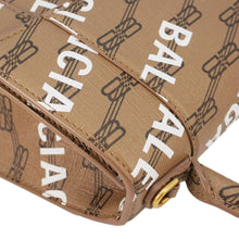 Load image into Gallery viewer, BALENCIAGA Hourglass Logo Print Canvas Top Handle Shoulder Bag Brown