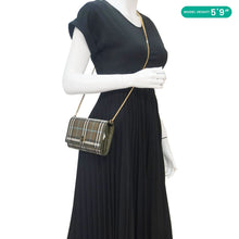 Load image into Gallery viewer, BURBERRY Check Canvas Chain Crossbody Bag Olive Green