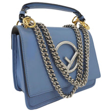 Load image into Gallery viewer, FENDI Kan I F Logo Small Leather Crossbody Bag Blue