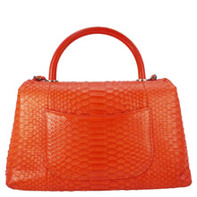 Load image into Gallery viewer, CHANEL Coco Flap Python Leather Top Handle Shoulder Bag Red