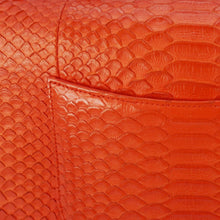 Load image into Gallery viewer, CHANEL Coco Flap Python Leather Top Handle Shoulder Bag Red