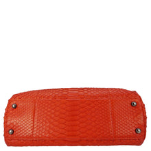 Load image into Gallery viewer, CHANEL Coco Flap Python Leather Top Handle Shoulder Bag Red