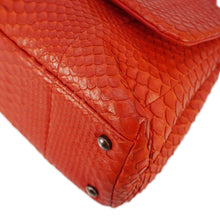 Load image into Gallery viewer, CHANEL Coco Flap Python Leather Top Handle Shoulder Bag Red