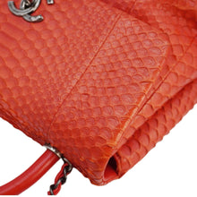 Load image into Gallery viewer, CHANEL Coco Flap Python Leather Top Handle Shoulder Bag Red