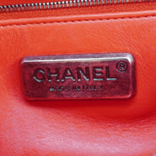 Load image into Gallery viewer, CHANEL Coco Flap Python Leather Top Handle Shoulder Bag Red