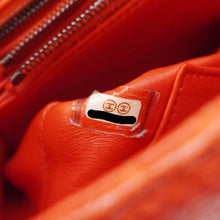 Load image into Gallery viewer, CHANEL Coco Flap Python Leather Top Handle Shoulder Bag Red