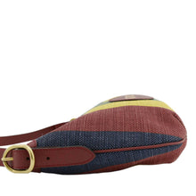 Load image into Gallery viewer, GUCCI Baiadera Stripe Script Logo Half Moon Canvas Shoulder Bag Multicolor 626422