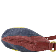 Load image into Gallery viewer, GUCCI Baiadera Stripe Script Logo Half Moon Canvas Shoulder Bag Multicolor 626422