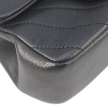 Load image into Gallery viewer, CHANEL Mini Flap Quilted Chevron Leather Crossbody Bag Black